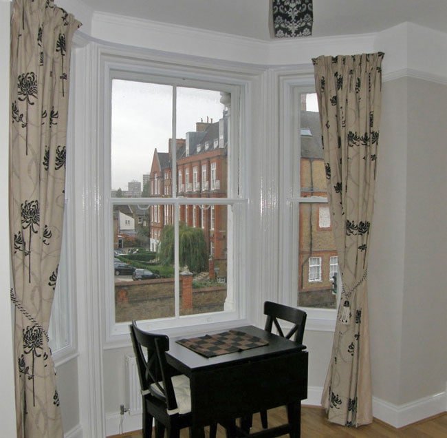 Secondary glazing on a renovated Victorian bay window