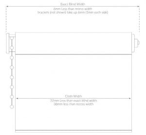Measuring Guide For Window Blinds - Cloth Size